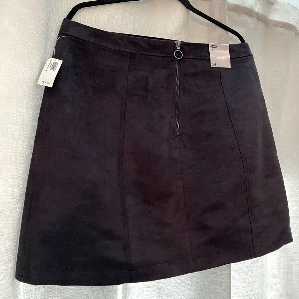 Suede Zipper Mini Skirt
